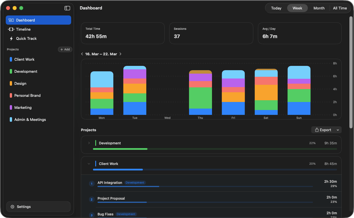 TimeTracker header preview